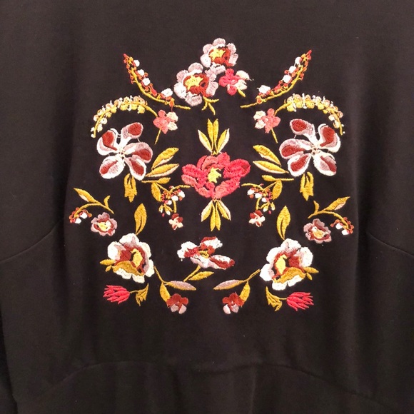 LOFT Black Floral Midi Dress - Picture 3 of 7